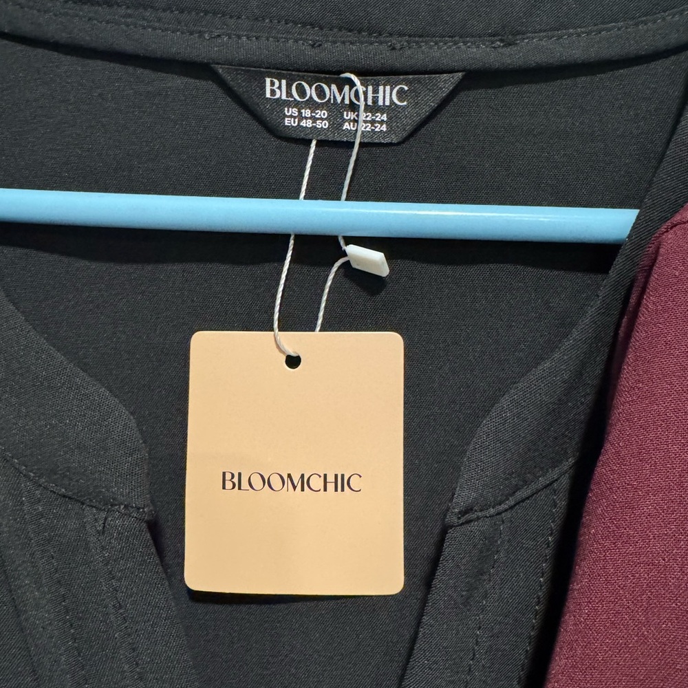 NWT New BloomChic Black and Burgundy Blouses lot 18/20 women’s 2XL shirts tops - Picture 2 of 8